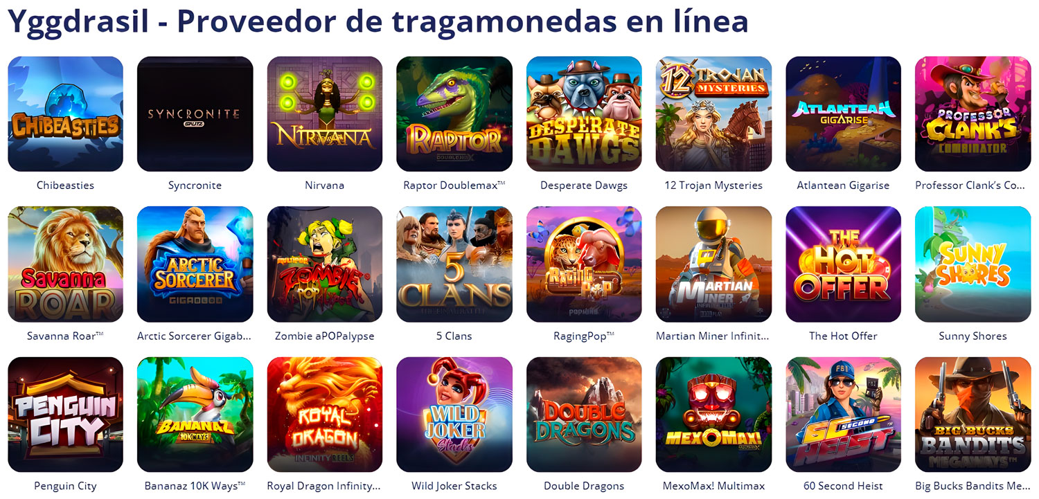 Vulkan Vegas Casino Proveedores - Yggdrasil